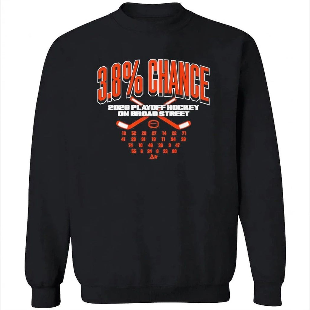 Philadelphia Hockey 3.8% Chance 2026 Playoff Hockey On Broad Street Shirt