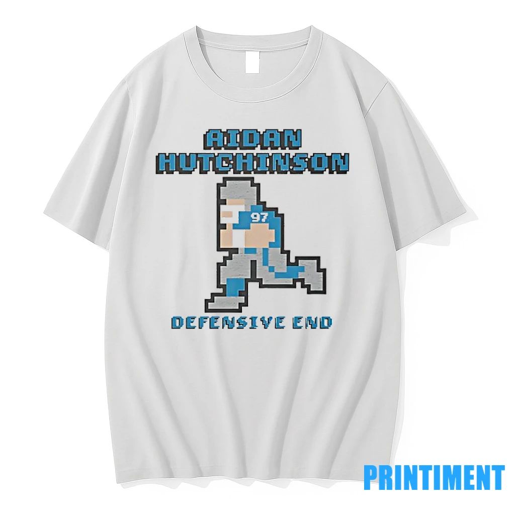 Aidan Hutchinson Defensive End Detroit Lions Football Pixel Tshirts Sweater