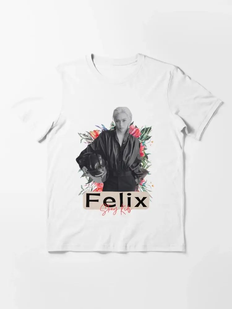 Floral Accent Monochrome Felix Portrait T-Shirt