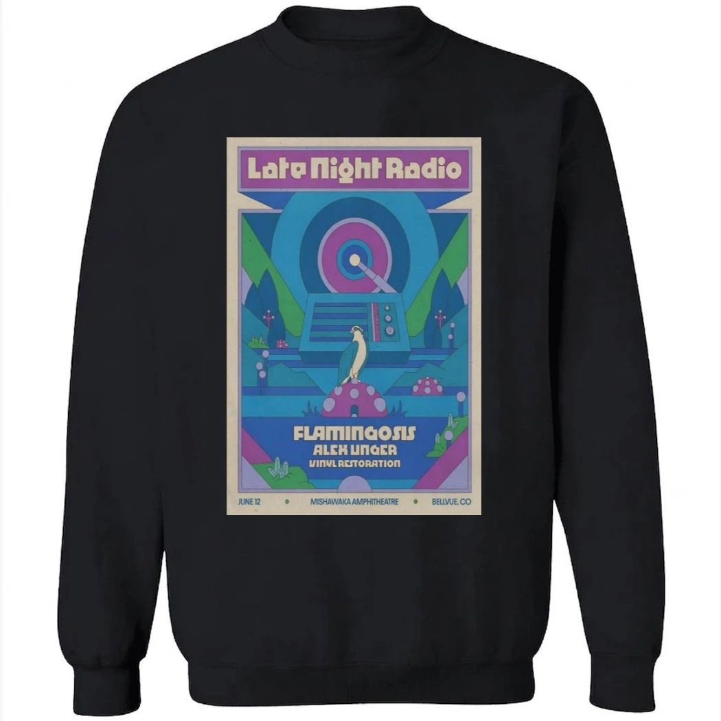 Late Night Radio Mishawaka Amphitheatre Bellvue CO June 12 2026 Poster Shirt