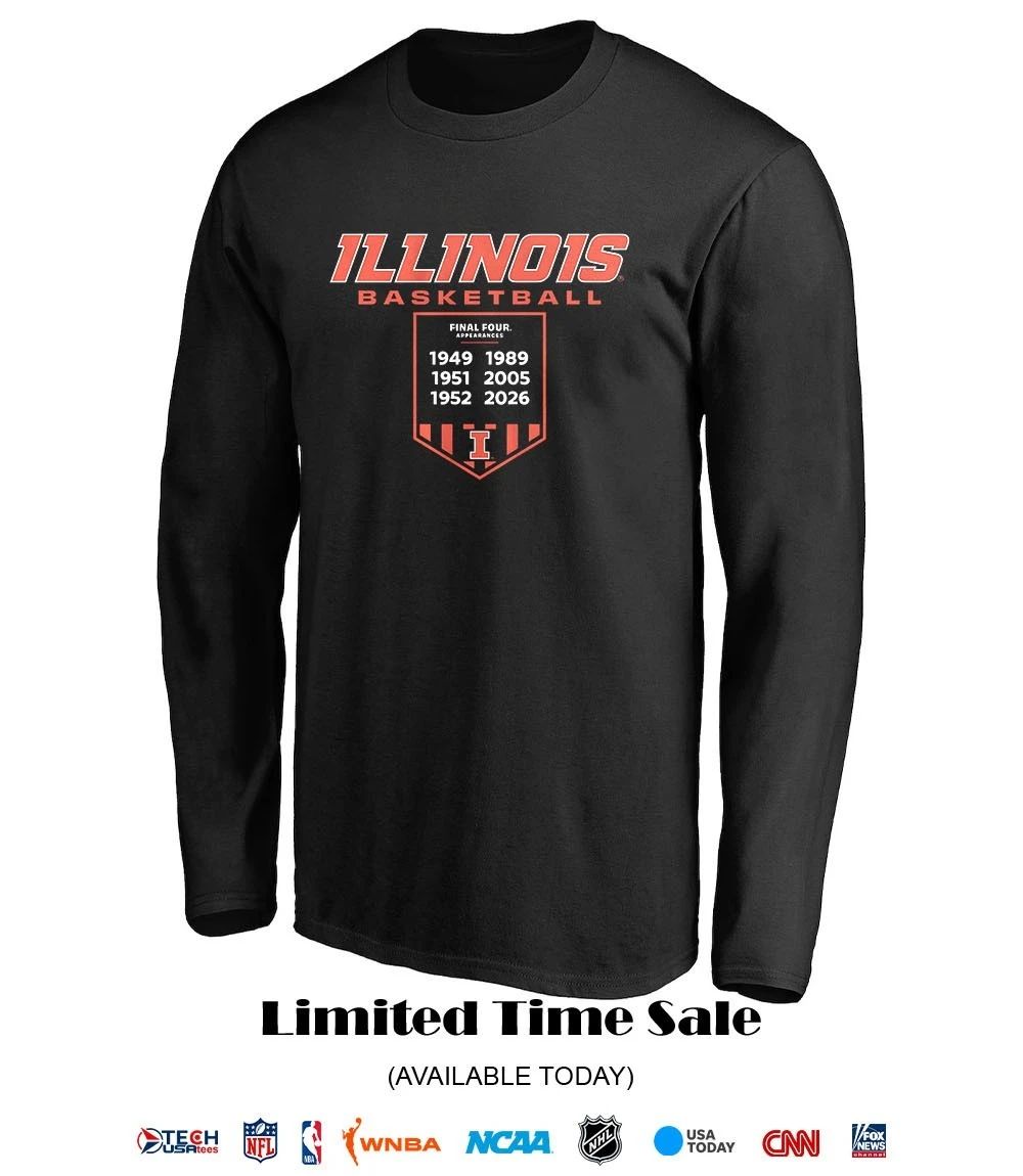 Illinois Fighting Illini Basketball 2026 Final Four 6 times Banner shirt