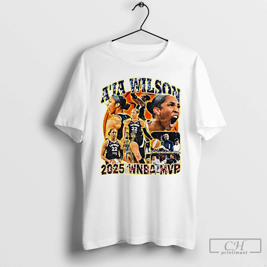 Classic Aja Wilson Las Vegas Aces 2025 Wnba Mvp Graphic T Shirts