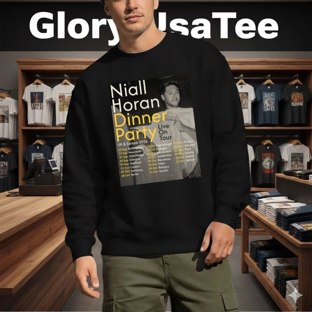 Niall Horan Dinner Party UK Europe 2026 Live On Tour Schedule Poster Shirt