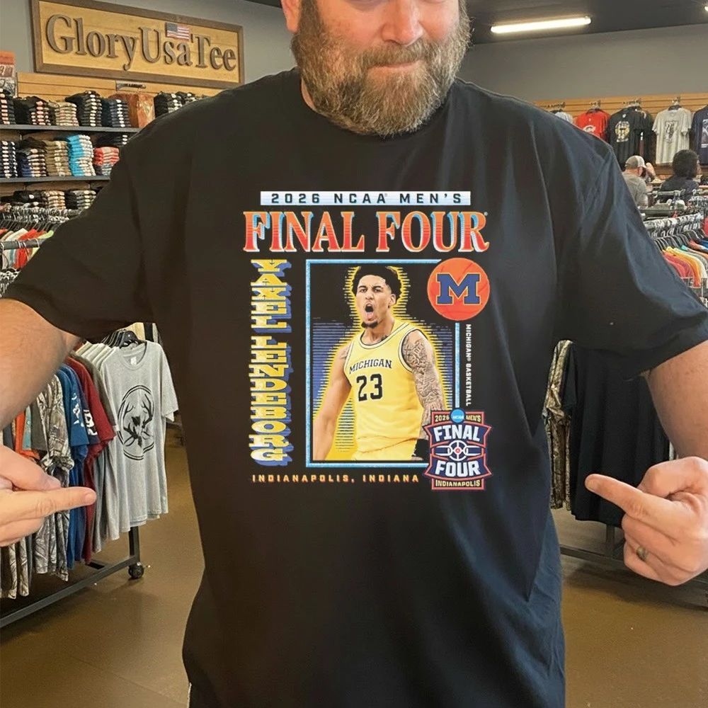 Michigan Wolverines Men’s Basketball 2026 Campus Ink Yaxel Lendeborg Final Four T-Shirt