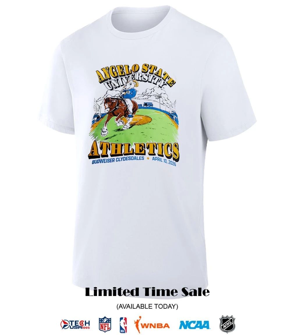 Angelo State University Athletics Budweiser Clydesdales April 10 2026 shirt
