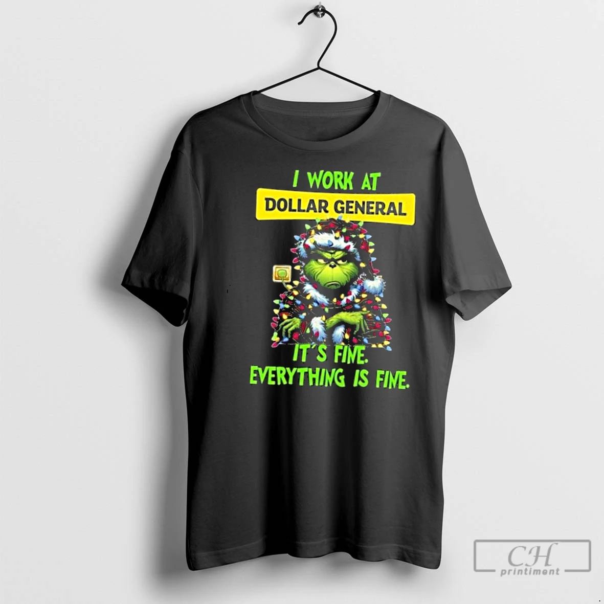 Classic The Grinch I Work At Dollar General Its Fine Everything Is Fine Merry Christmas