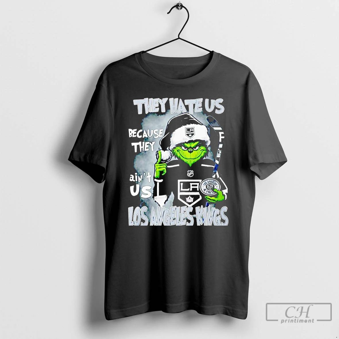 Premium Grinch Santa They Hate Us Because They Aint Us Los Angeles Kings T Shirts