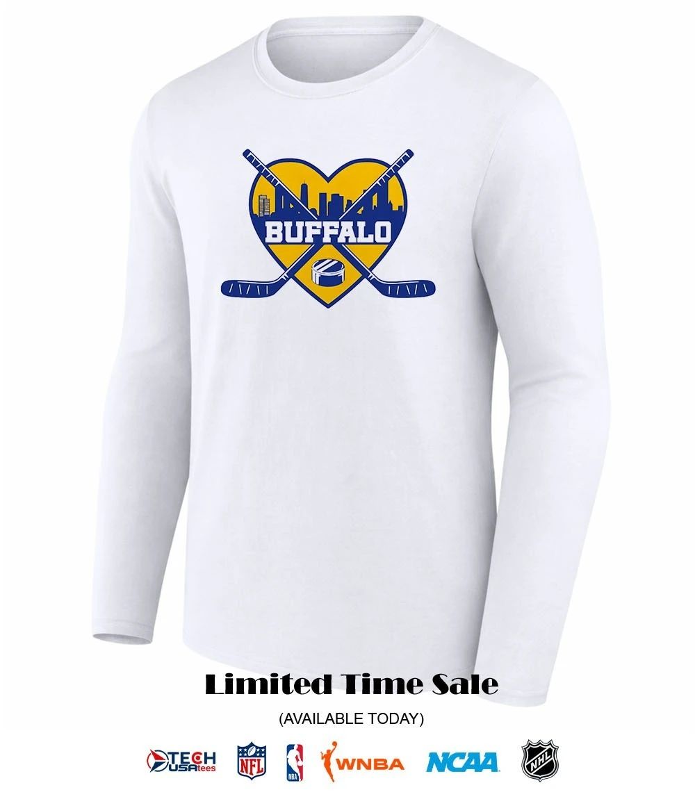 Buffalo Sabres Hockey 2026 skyline heart shirt