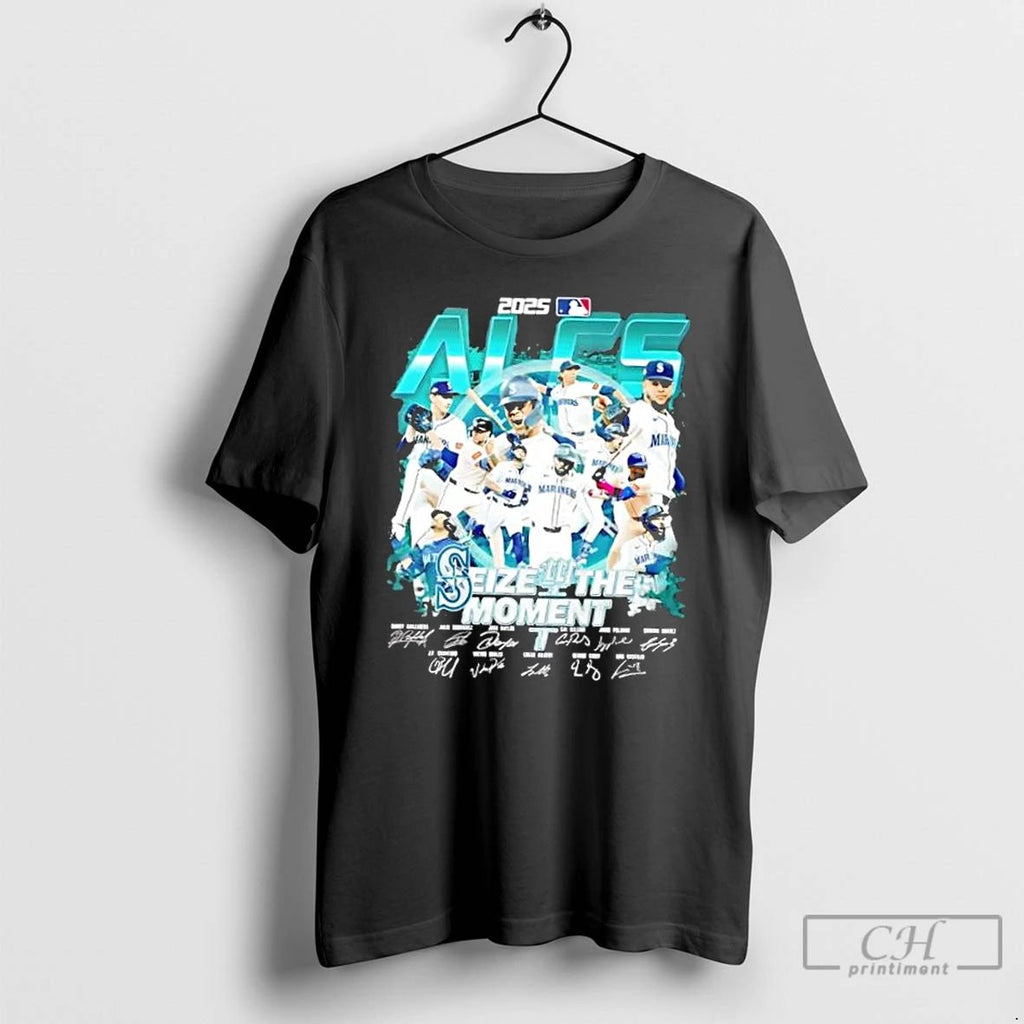 Classic 2025 Alcs Size The Moment Seattle Mariners All Names Signatures T Shirts