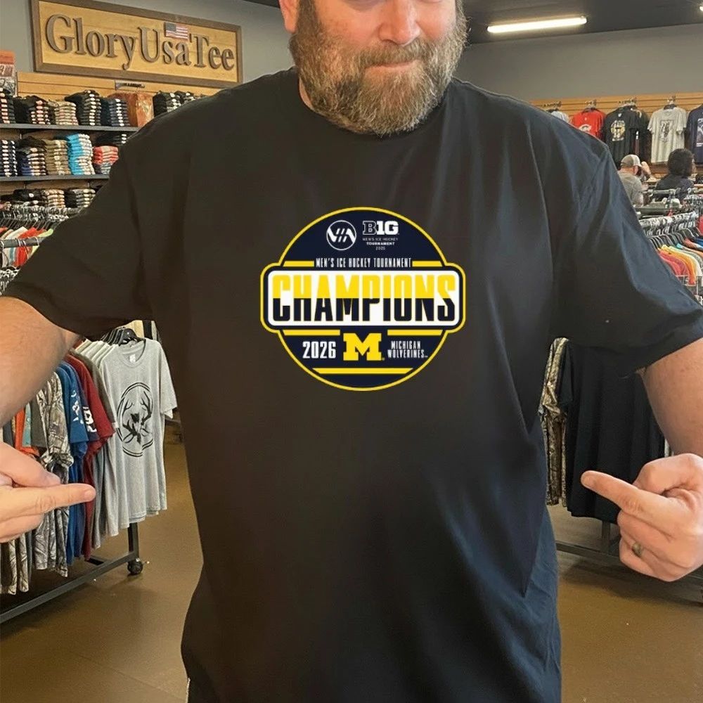 Michigan Wolverines Blue 84 Unisex 2026 Big Ten Men’s Ice Hockey Tournament Champions Locker Room T-Shirt