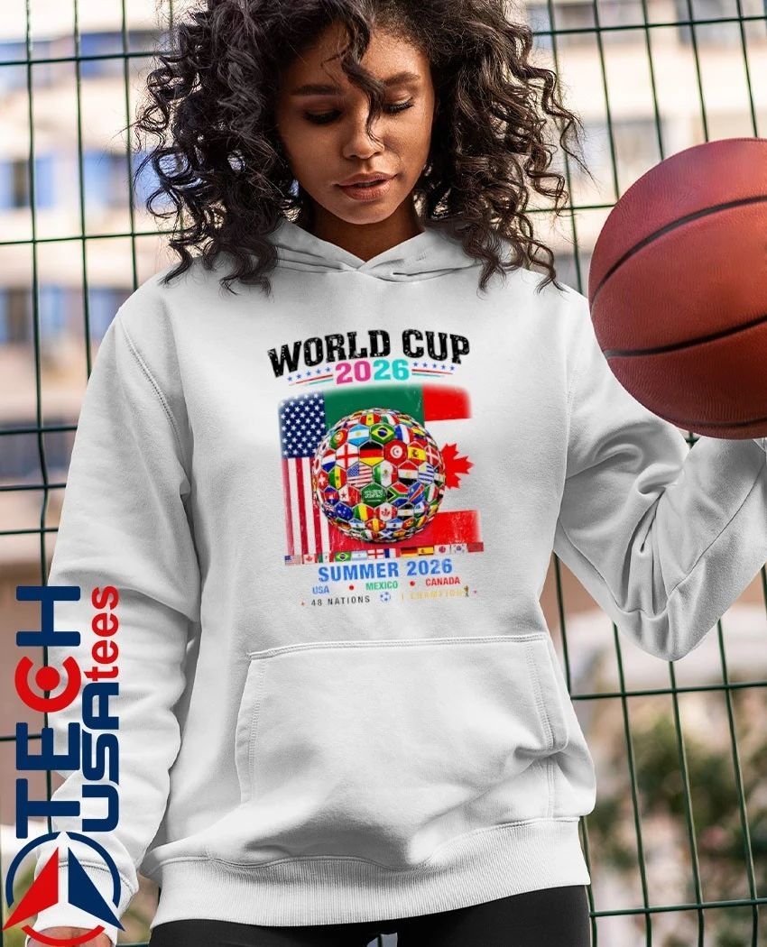 World Cup 2026 Summer USA Mexico Canada 48 Nations 1 Champion flag shirt