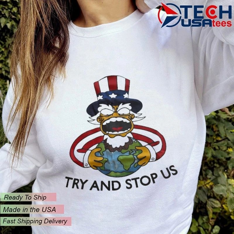 Simpsons x Uncle Sam try and stop us shirt