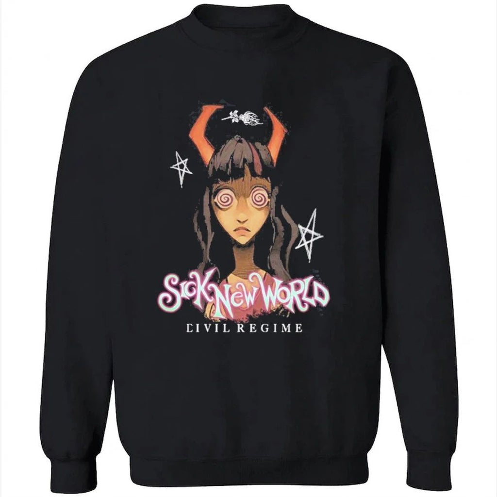 Sick New World 2026 Las Vegas Festival X Civil Regime Merch On April 25 2026 The Devil Girl Face T-Shirt