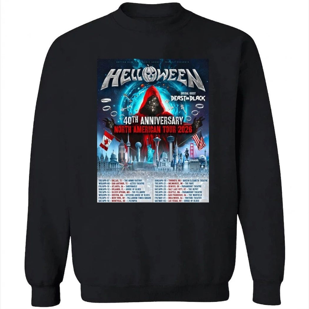 Helloween 40th Anniversary North American Tour 2026 Schedule Tour Dates Shirt