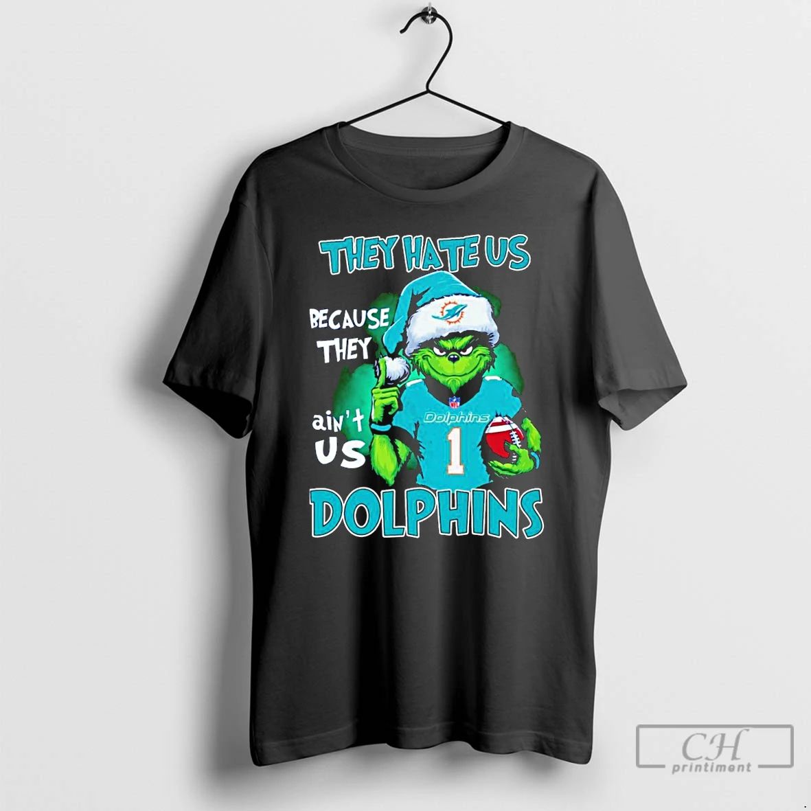 Classic The Grinch They Hate Us Because They Aint Us Miami Dolphins T Shirts