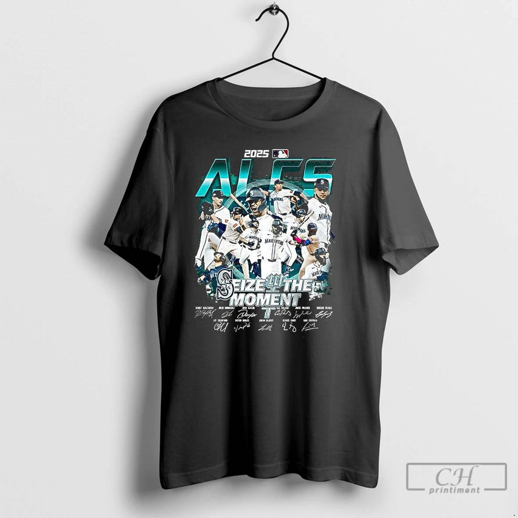 Classic Seattle Mariners Baseball 2025 Seize The Moment Player Signature T Shirts