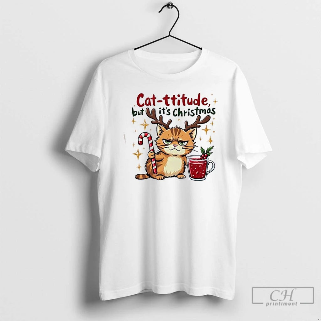 Classic Cat Titude Christmas Cat Grumpy T Shirts