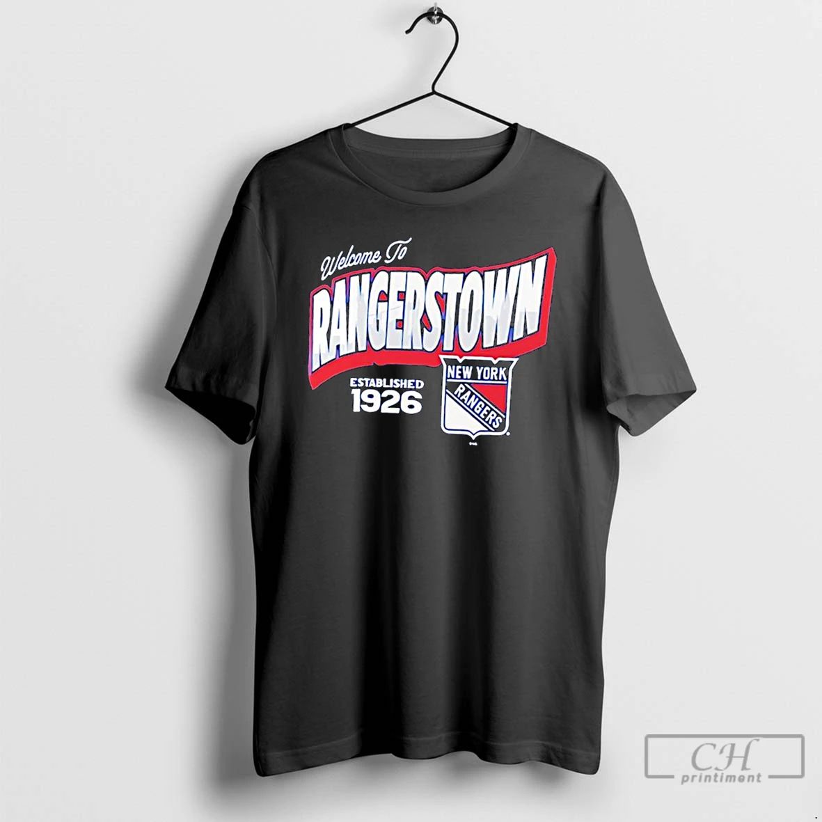 Classic New York Rangers Welcome To Rangerstown Established 1926 Logo T Shirts