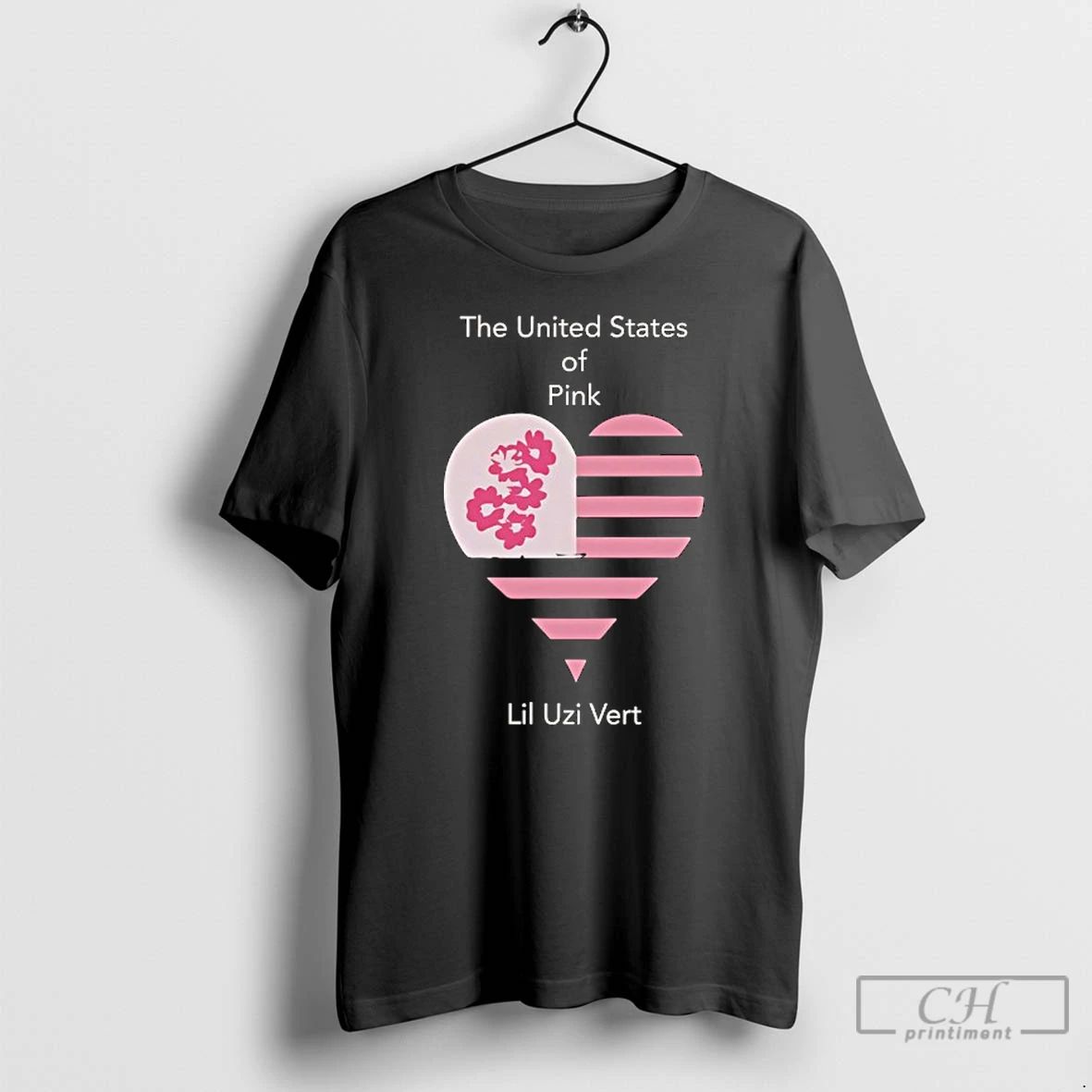 Classic The United States Of Pink Lil Uzi Vert Usa Flag Heart T Shirts