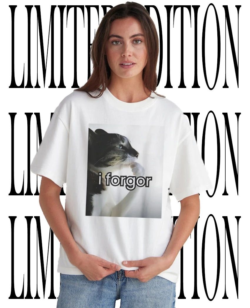 I Forgor Meme Funny Thinking Cat shirt