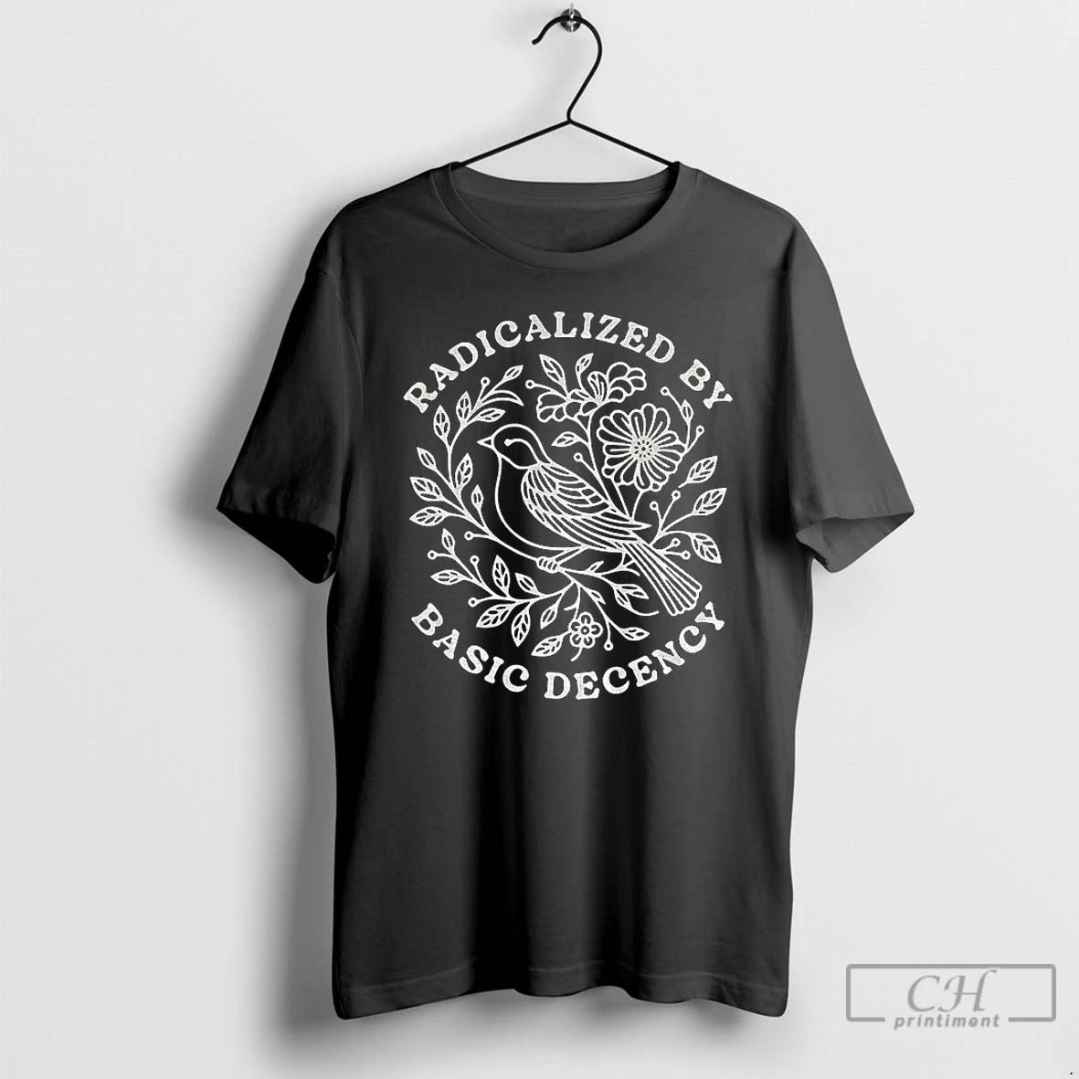 Premium Radicalized By Basic Decency Political Floral Vintage T Shirts