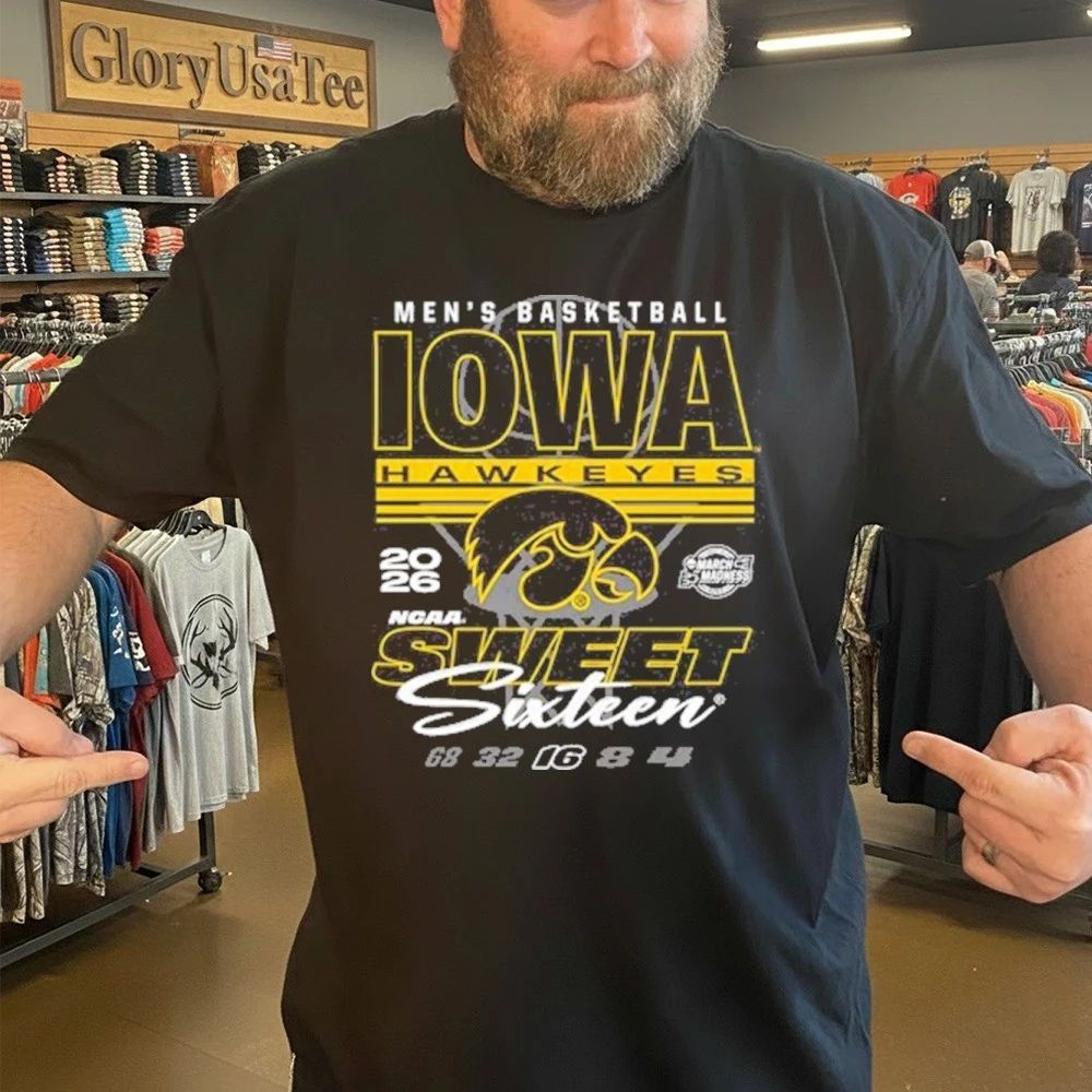 Iowa Hawkeyes Black Something Inked 2026 NCAA Men’s Basketball Sweet 16 Bound Shirt