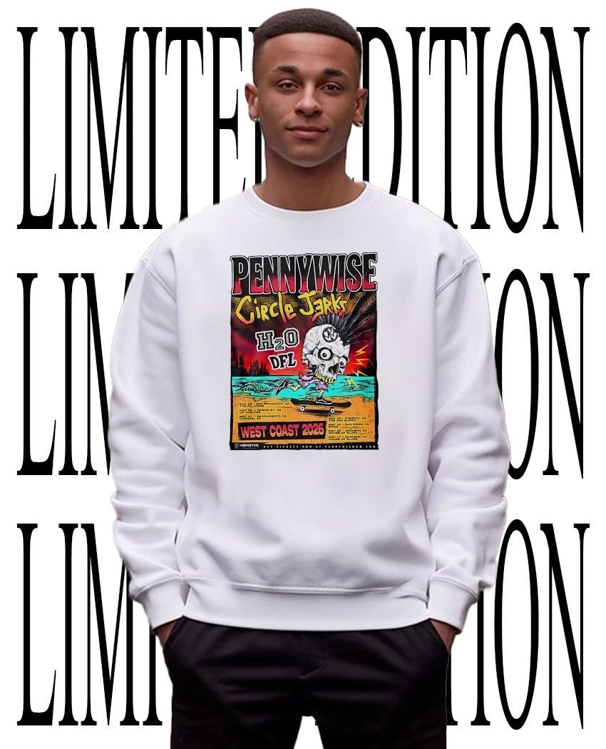 Pennywise Circle Jerks H2O DFL West Coast 2026 skull mohawk skateboarding graphic shirt