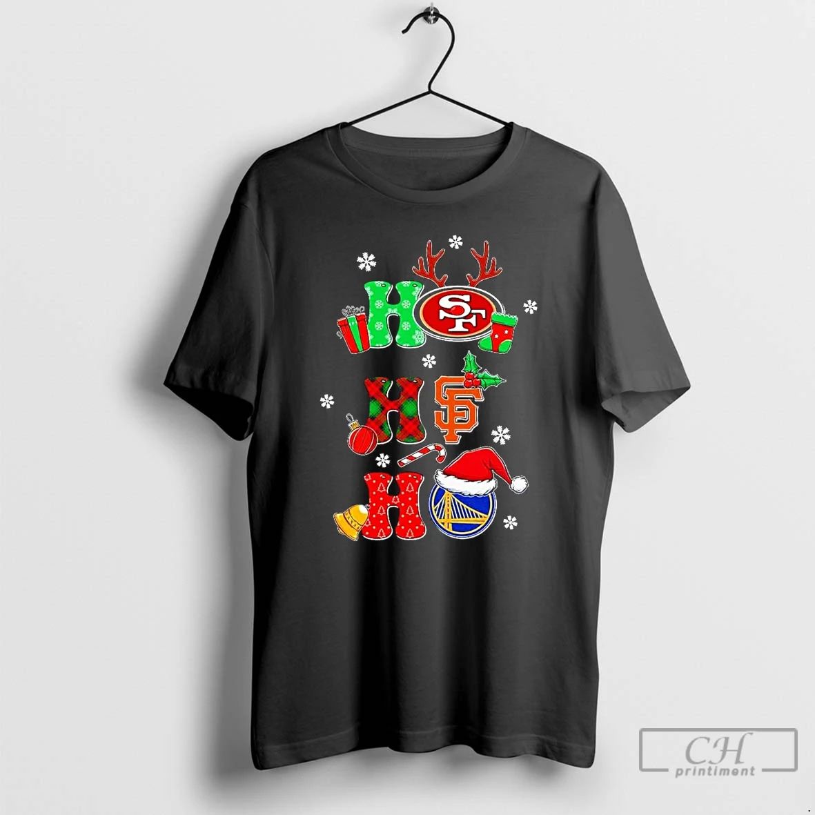 Classic Sf Sports Teams 49ers Giants And Warriors Ho Ho Ho Christmas T Shirts