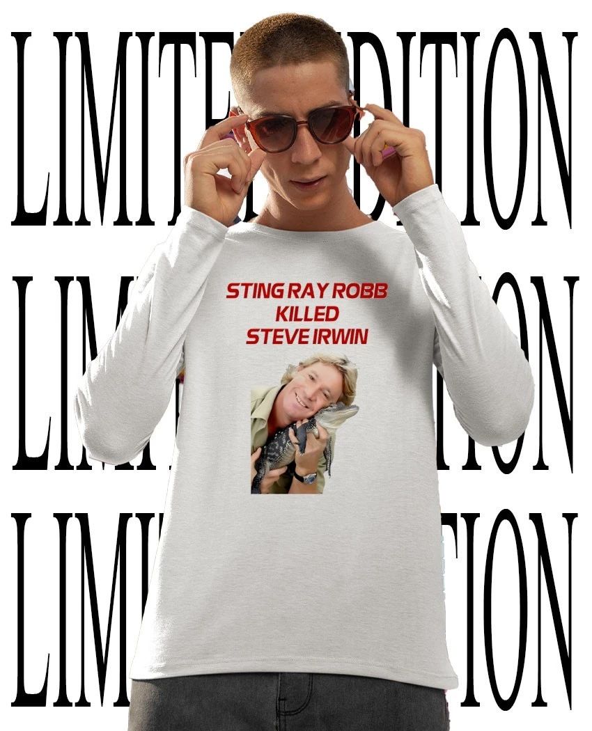 Steve Irwin Sting Ray Robb killed Steve Irwin holding baby crocodile photo tee