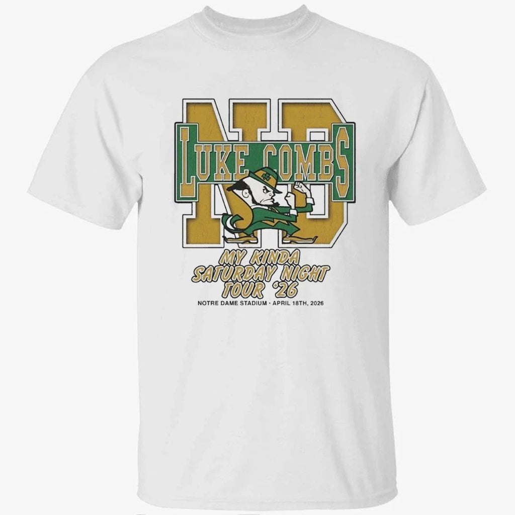 Luke Combs South Bend Indiana 2026 Tour Merch Tee At Notre Dame Stadium April 18 2026 Notre Dame Fighting Irish Big Logo T-Shirt