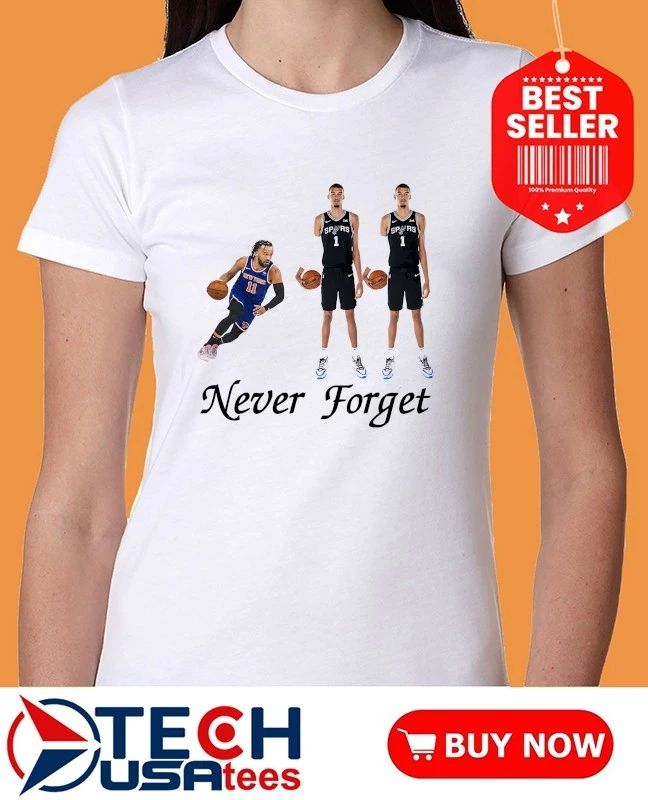 Never forget Knicks in 911 Jalen Brunson and 2 Victor Wembanyama shirt