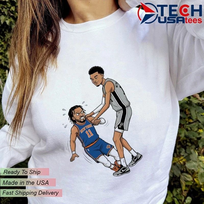 Victor Wembanyama shoves Jalen Brunson Game 3 2026 NBA Finals shirt