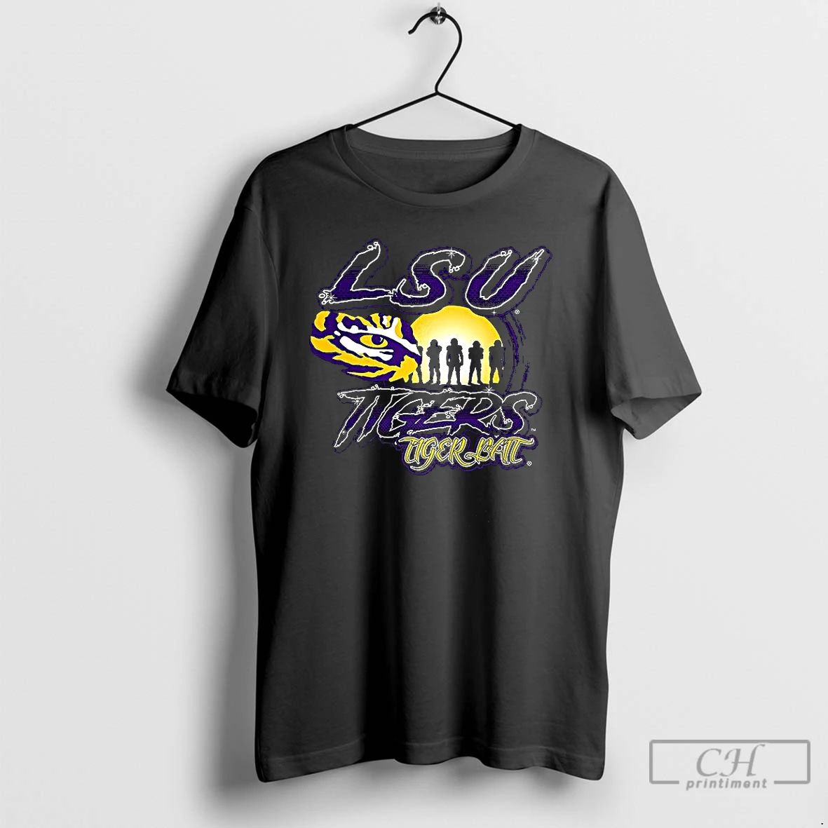 Classic Louisiana State University Tigers Football Tiger Bait Silhouette Player T Shirts