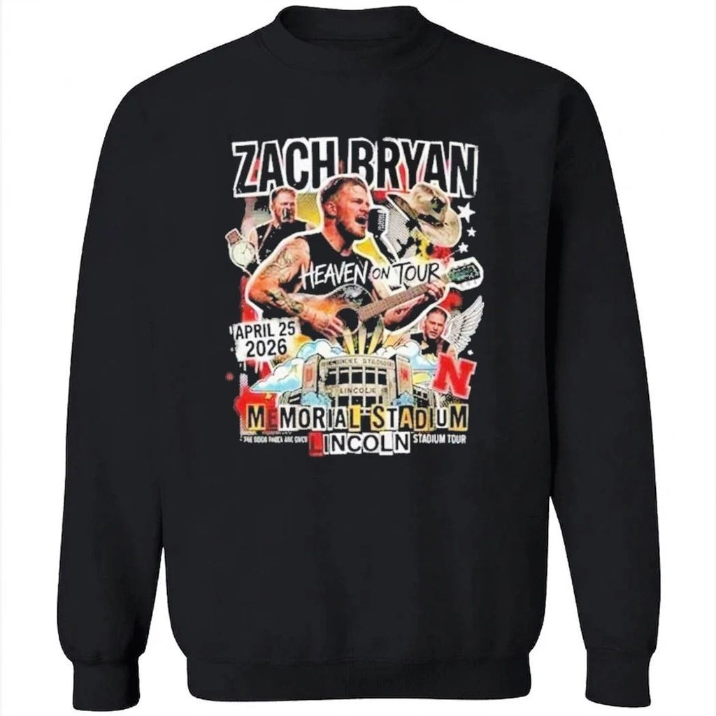 Zach Bryan With Heaven On Tour 2026 At Memorial Stadium Lincoln On April 25 2026 Tour Shirt
