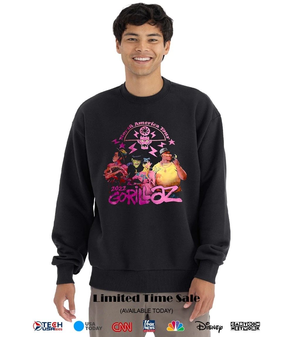 Gorillaz North America Tour 2022 graphic shirt