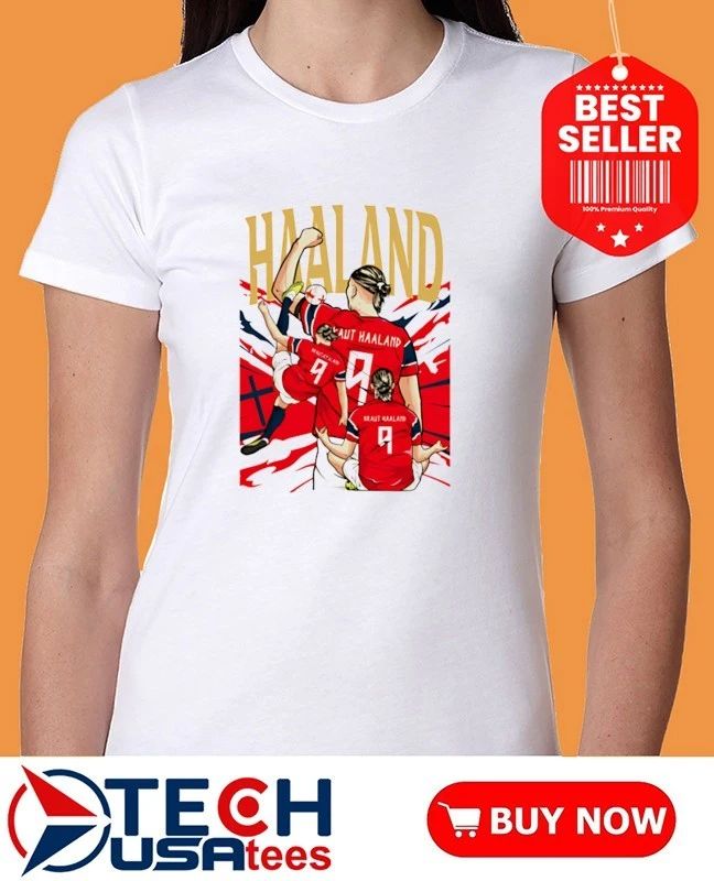 Erling Haaland No. 9 Manchester City FC art shirt