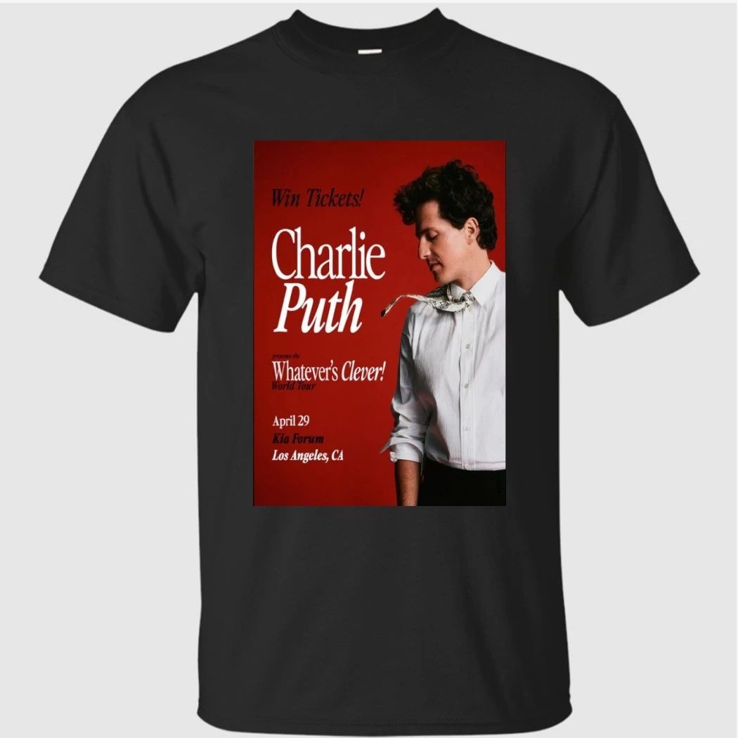 Charlie Puth April 29 2026 in Los Angeles, CA Concert Poster Shirt