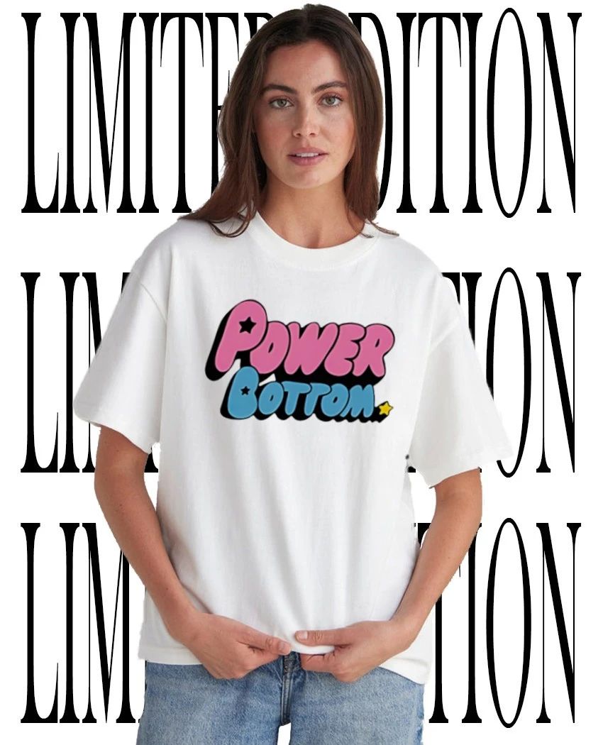 Power bottom puff pride shirt