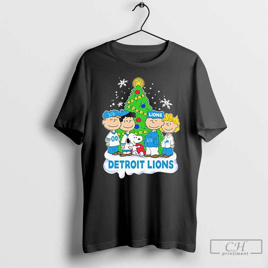 Classic Detroit Lions X The Peanuts Merry Christmas T Shirts