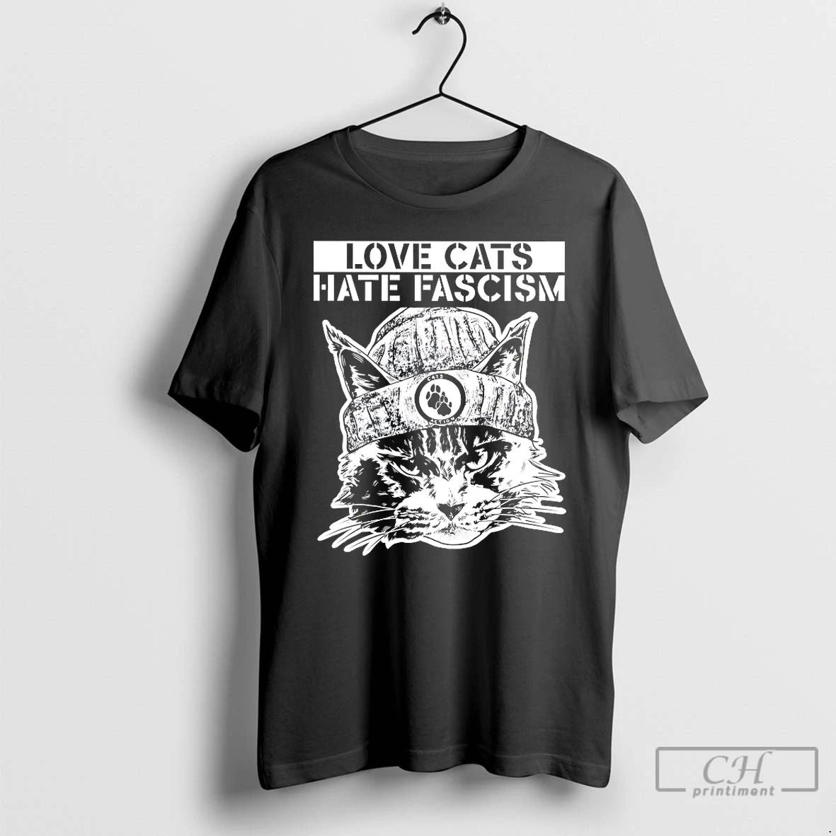 Premium Love Cats Hate Fascism T Shirts