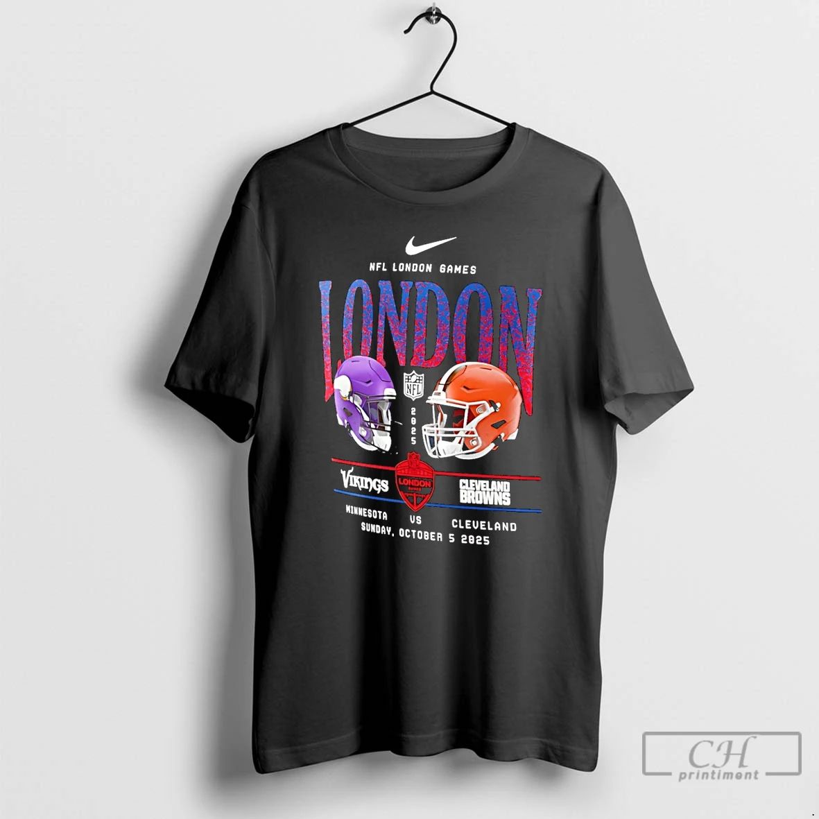 Classic Minnesota Vikings Vs Cleveland Browns International Games Madrid 2025 Helmets T Shirts