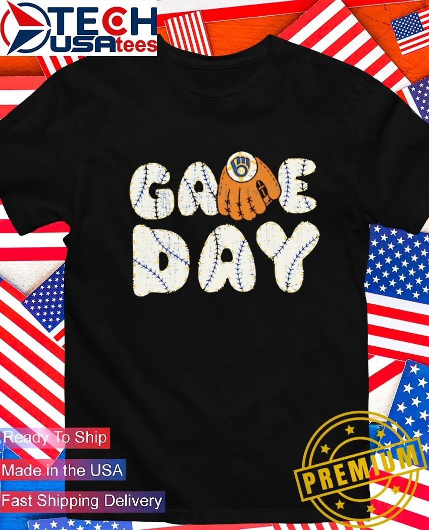 Game Day Milwaukee Brewers Baseball MLB glove shirt