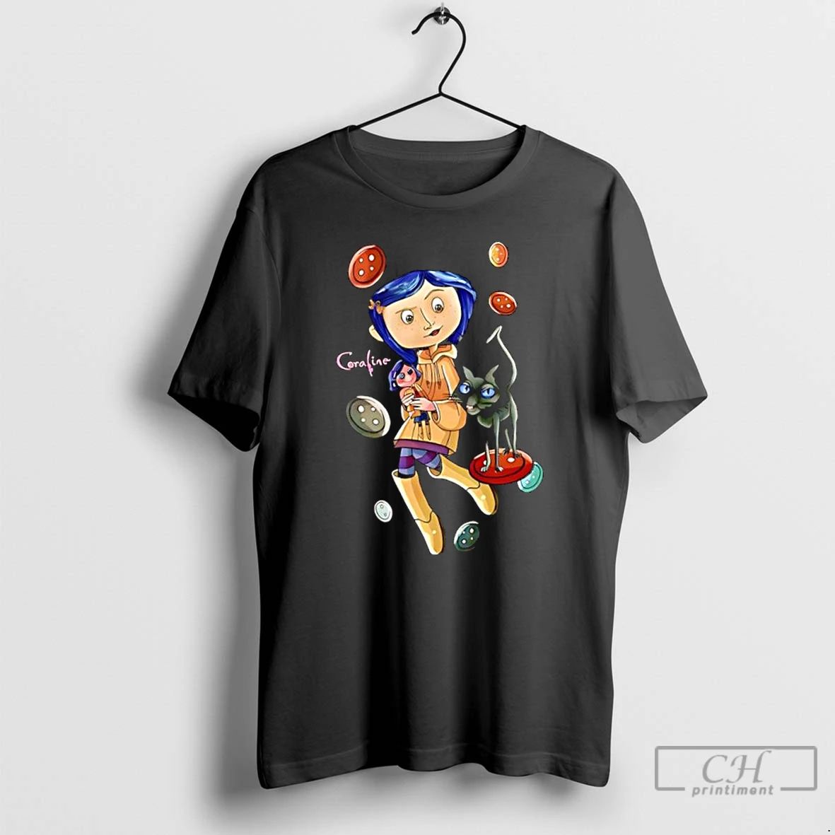 Classic Coraline Animated Film Character T Shirts