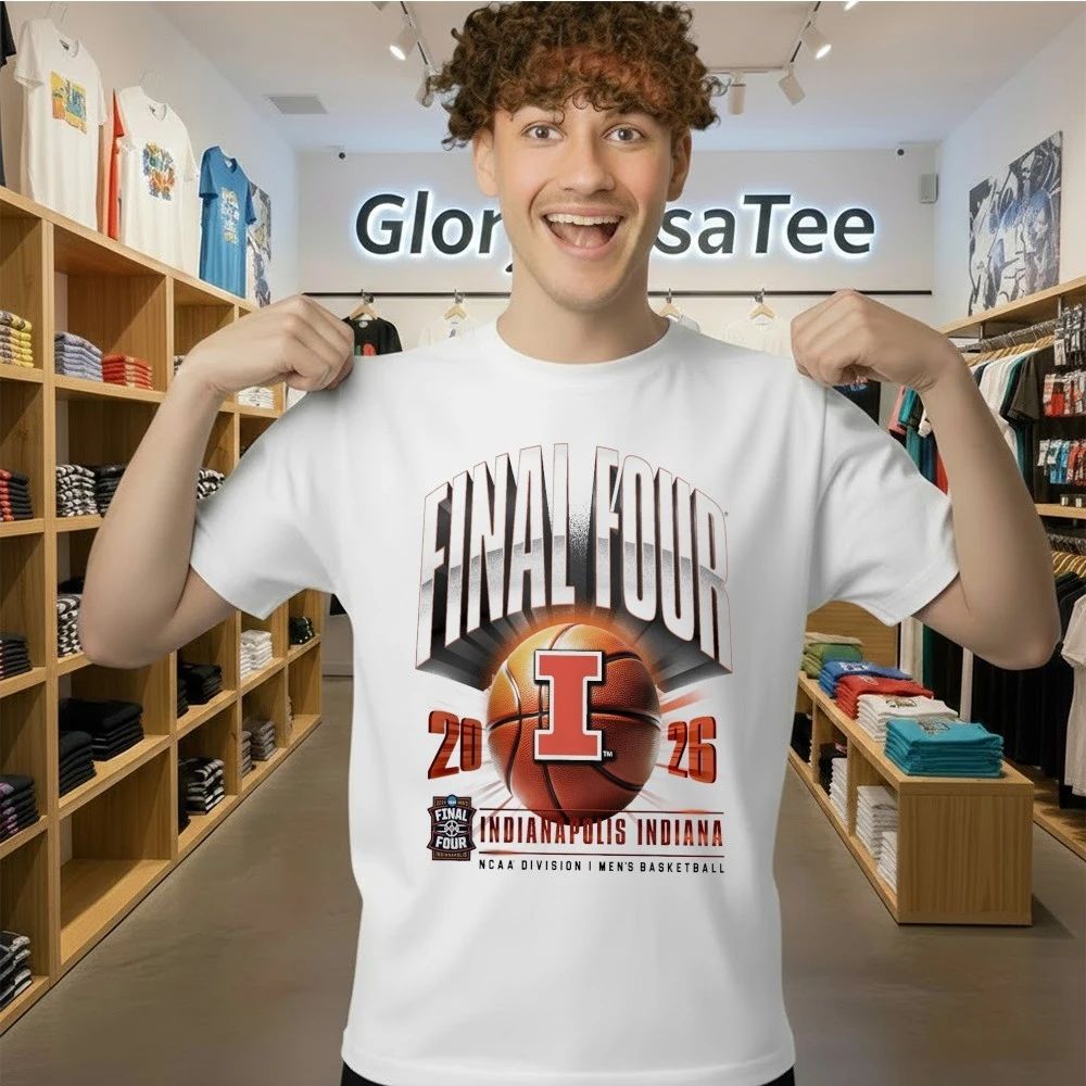 Illinois Fighting Illini 2026 Division Men’s Basketball Tournament March Madness Final Four T-Shirt