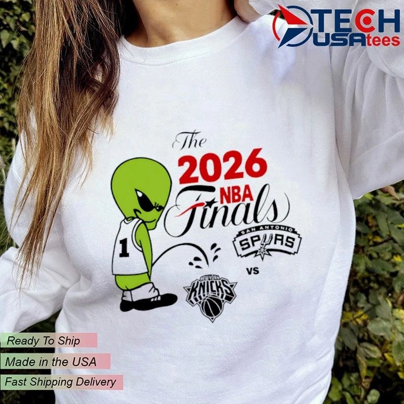The 2026 NBA Finals San Antonio Spurs Wemby Alien peeing on Knicks shirt