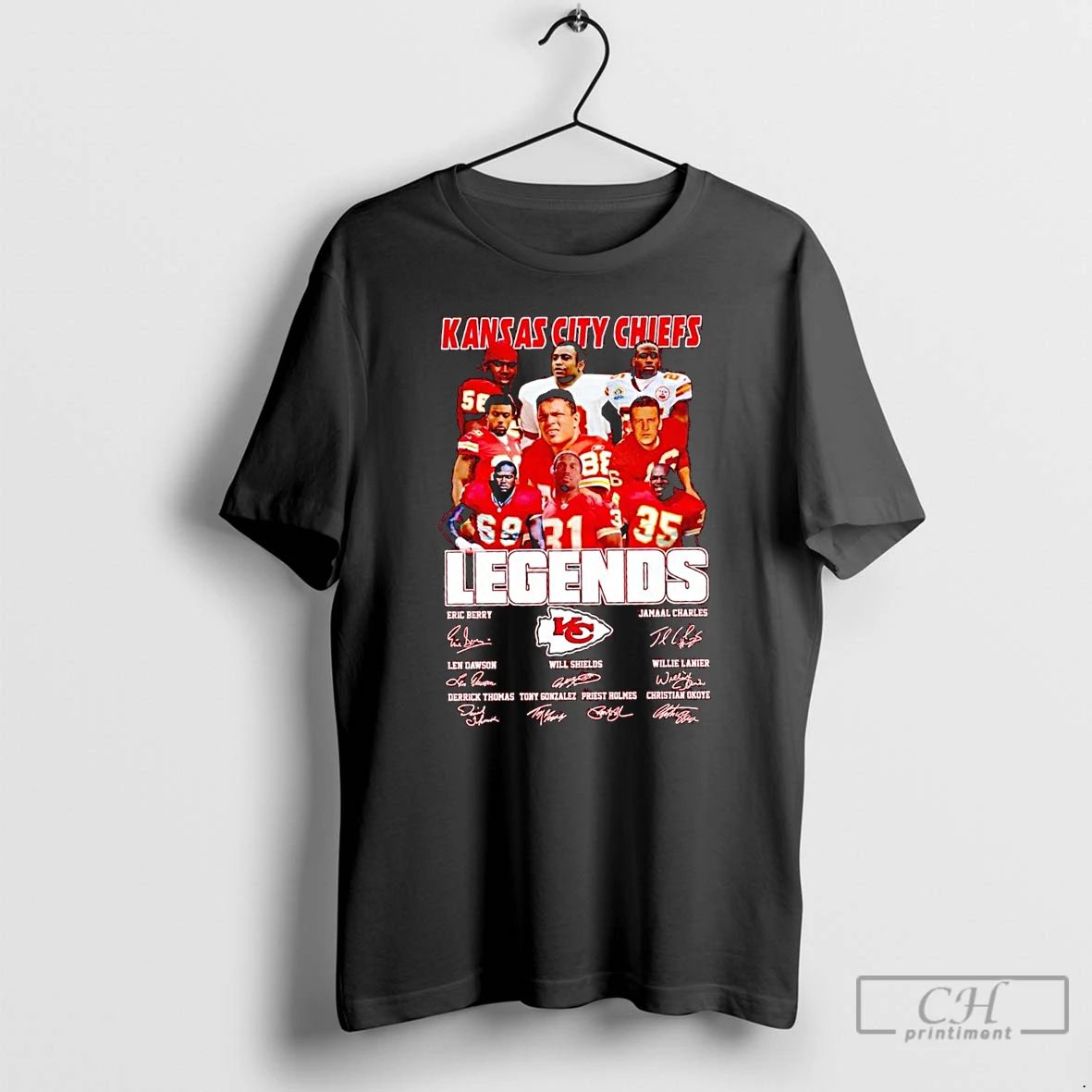 Classic Kansas City Chiefs Legends Names Signatures T Shirts