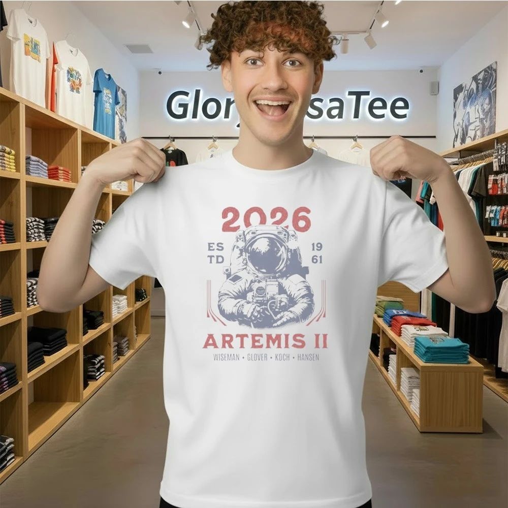 Artemis II 2026 Lunar Mission Crew Retro Graphic Shirt