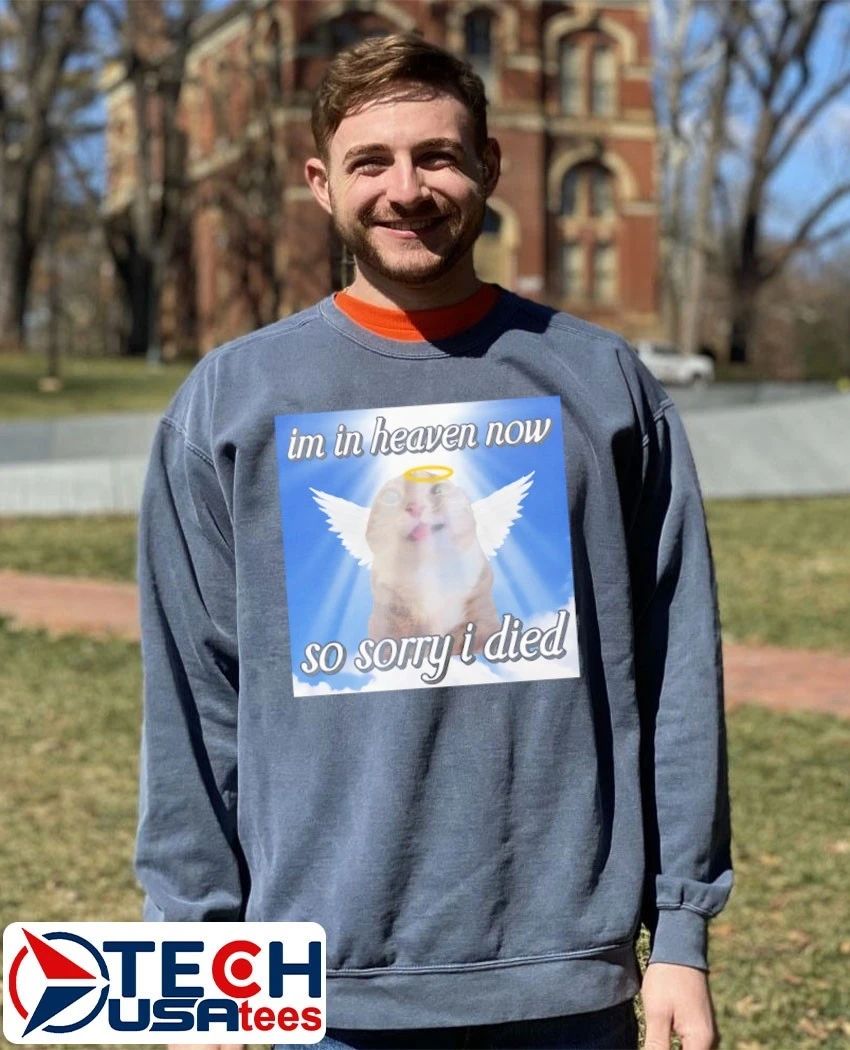 I’m in heaven now so sorry I died cat meme shirt