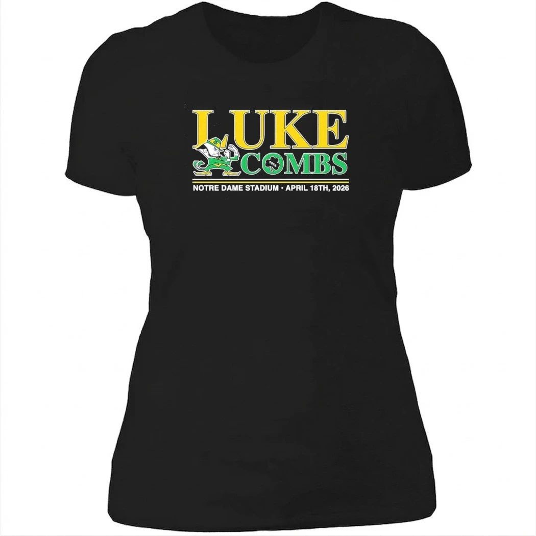 Luke Combs South Bend Indiana 2026 Tour Merch At Notre Dame Stadium April 18 2026 Notre Dame Fighting Irish Logo Shirt