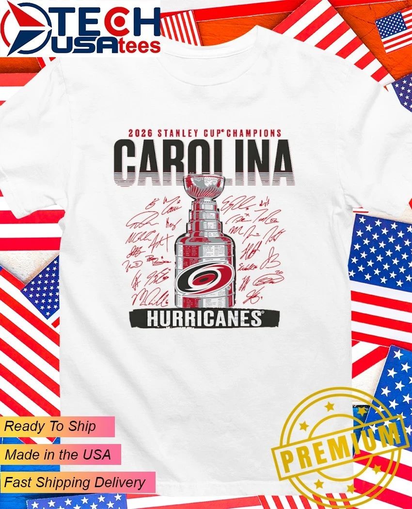 Carolina Hurricanes 2026 NHL Stanley Cup Champions Roster signature shirt